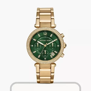 Michael Kors Parker Chronograph Green Dial Ladies Watch